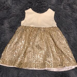 Elegant Gold Sequin Kids Dress